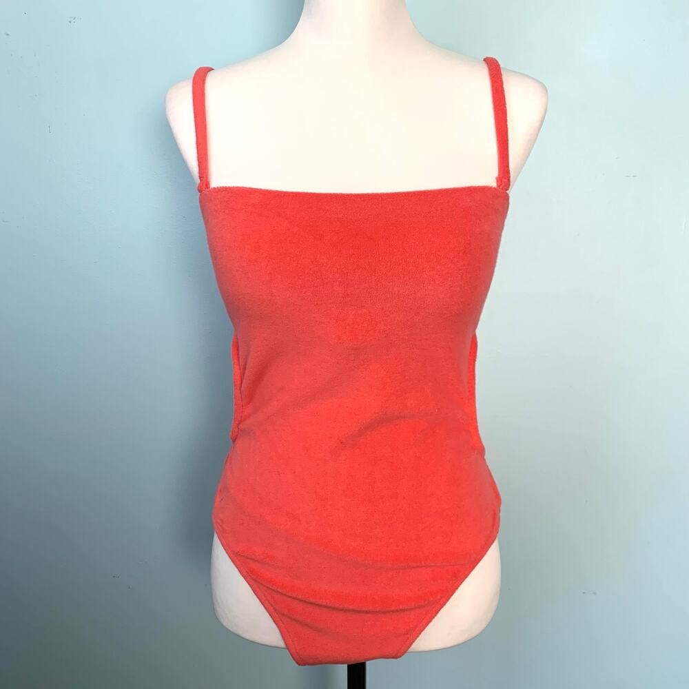 NWT J. Crew Coral Cutout Bandeau One-Piece in Terry Size 10 - Picture 7 of 8
